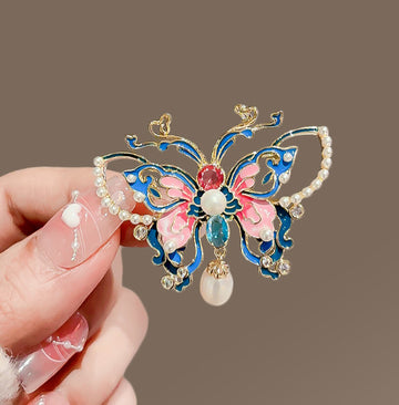 XSB121 - Colorful Butterfly Saree Brooch